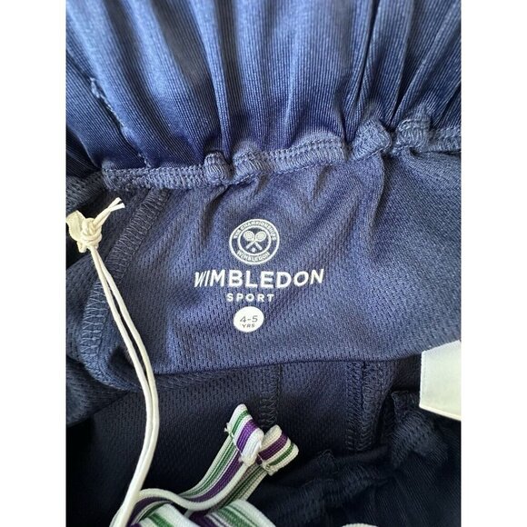 NWT Kids Wimbledon Official Tennis Performance Shorts Size youth 4 - 5 Yrs Navy - Picture 4 of 9